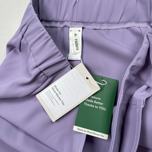 Halara Pants Womens LP Petite Large Lavender Tie Waist Wide Leg 26" Inseam - Picture 5 of 7